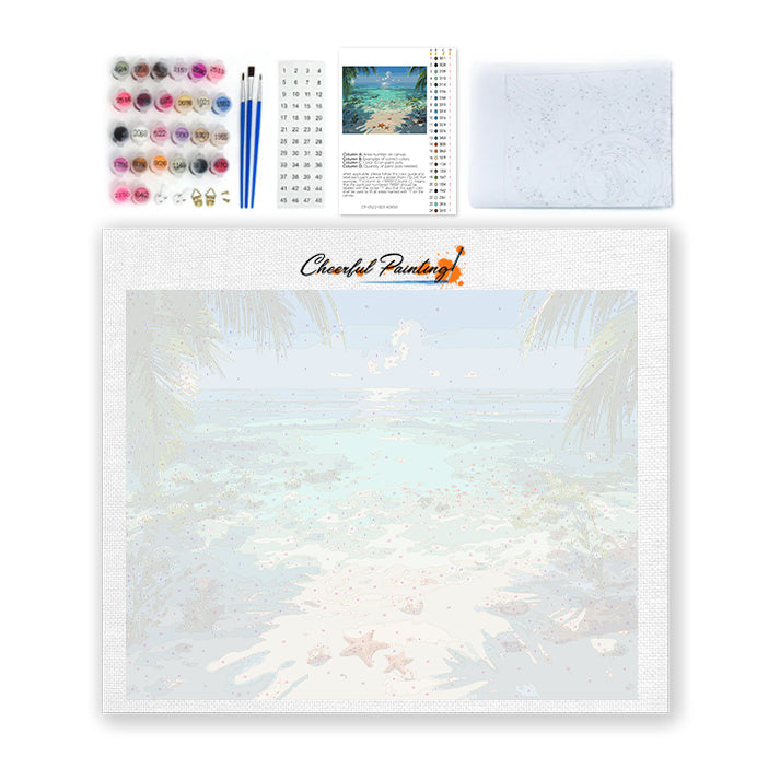 Orilla de estrellas de mar – Pintura por números