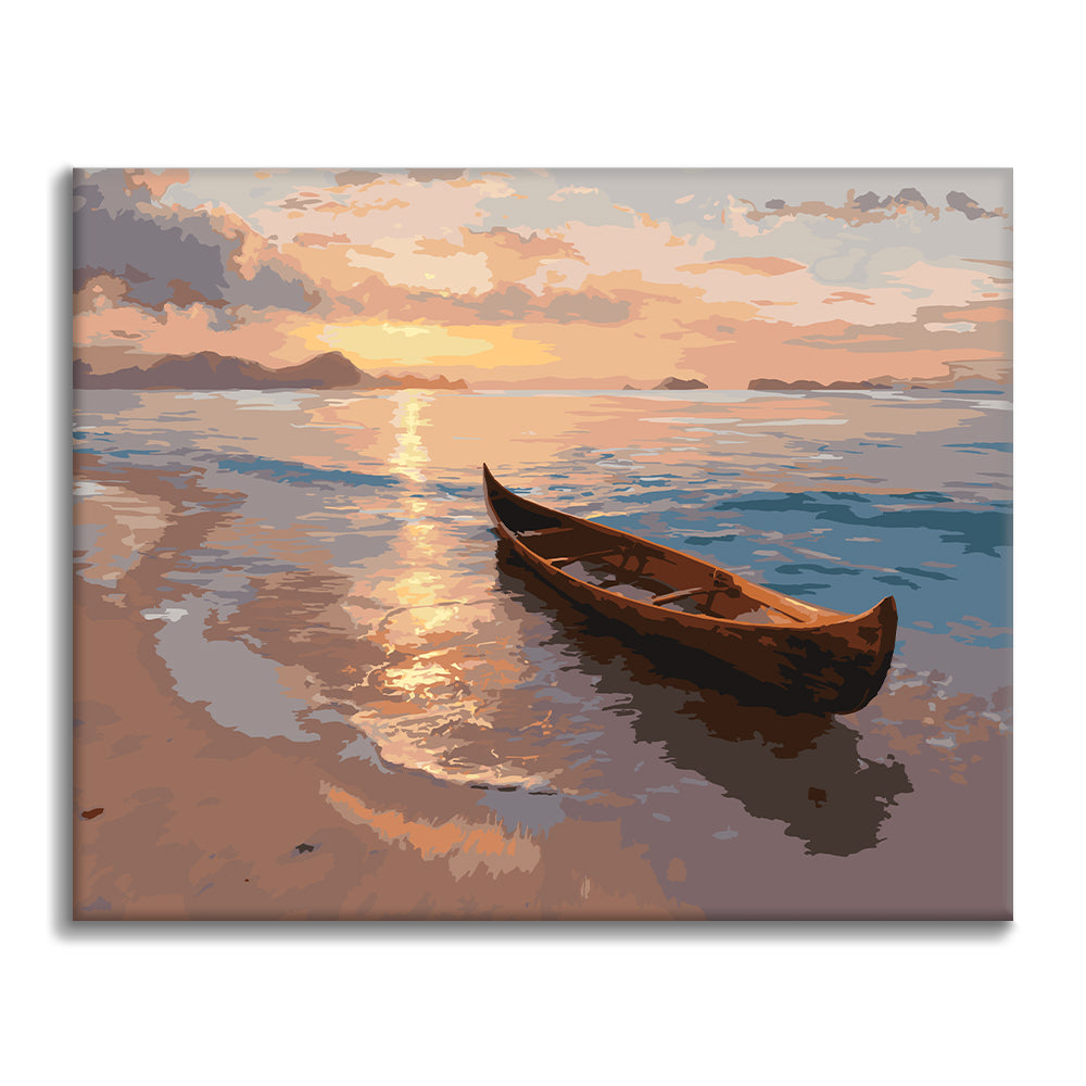 Canoa al atardecer – Pintura por números