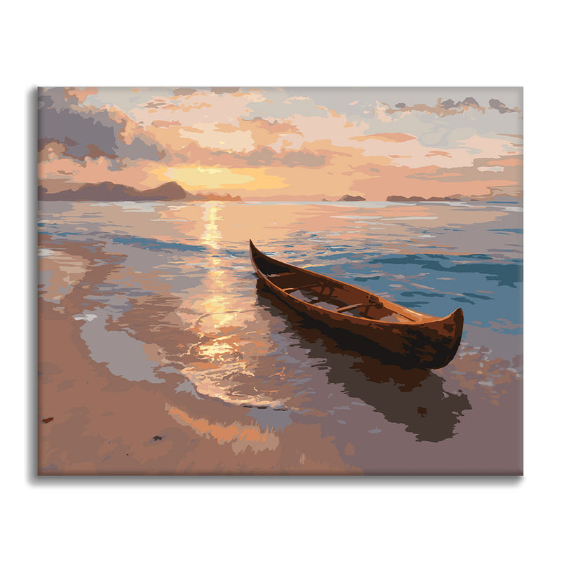 Canoa al atardecer – Pintura por números