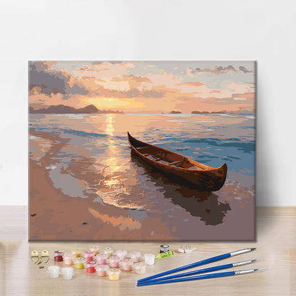 Canoa al atardecer – Pintura por números