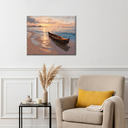 Canoa al atardecer – Pintura por números