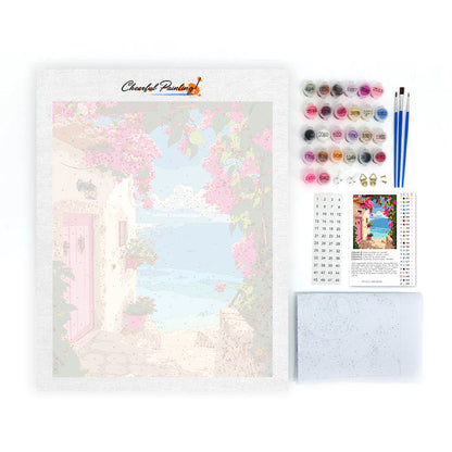Sendero costero al atardecer – Pintura por números