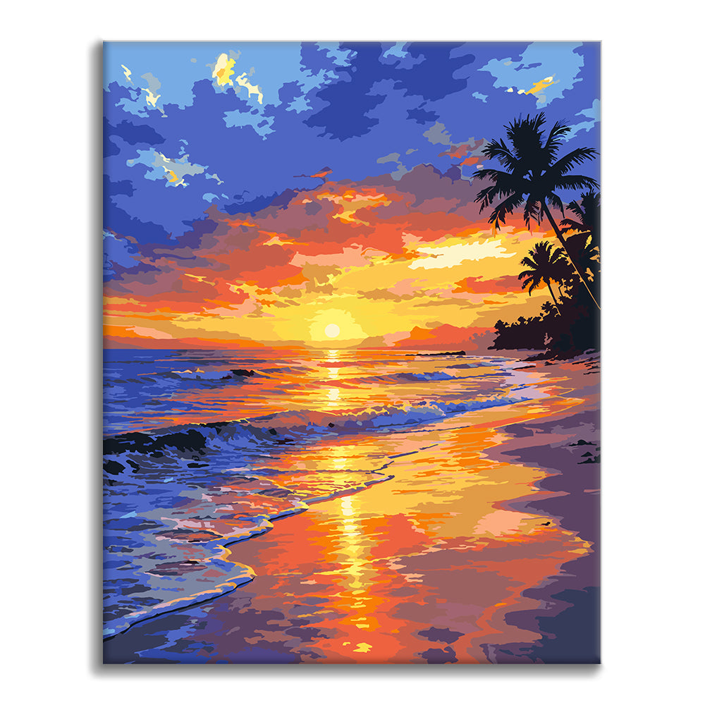 Atardecer tropical – Pintura por números