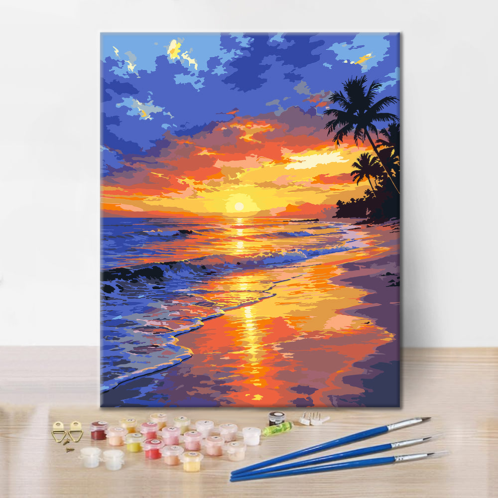 Atardecer tropical – Pintura por números