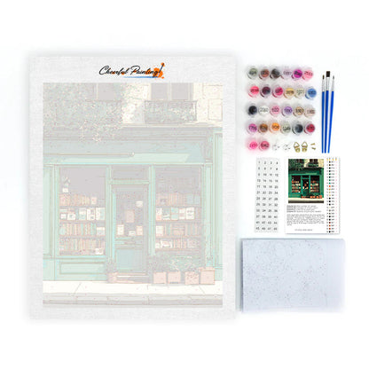 Librería verde vintage – Pintura por números