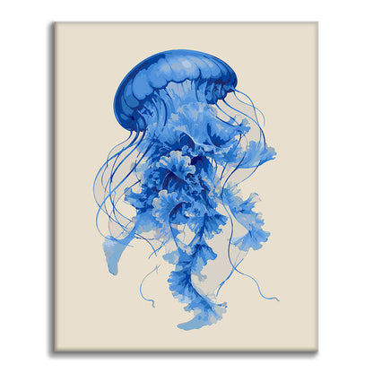 Medusa azul en flor – Pintura por números