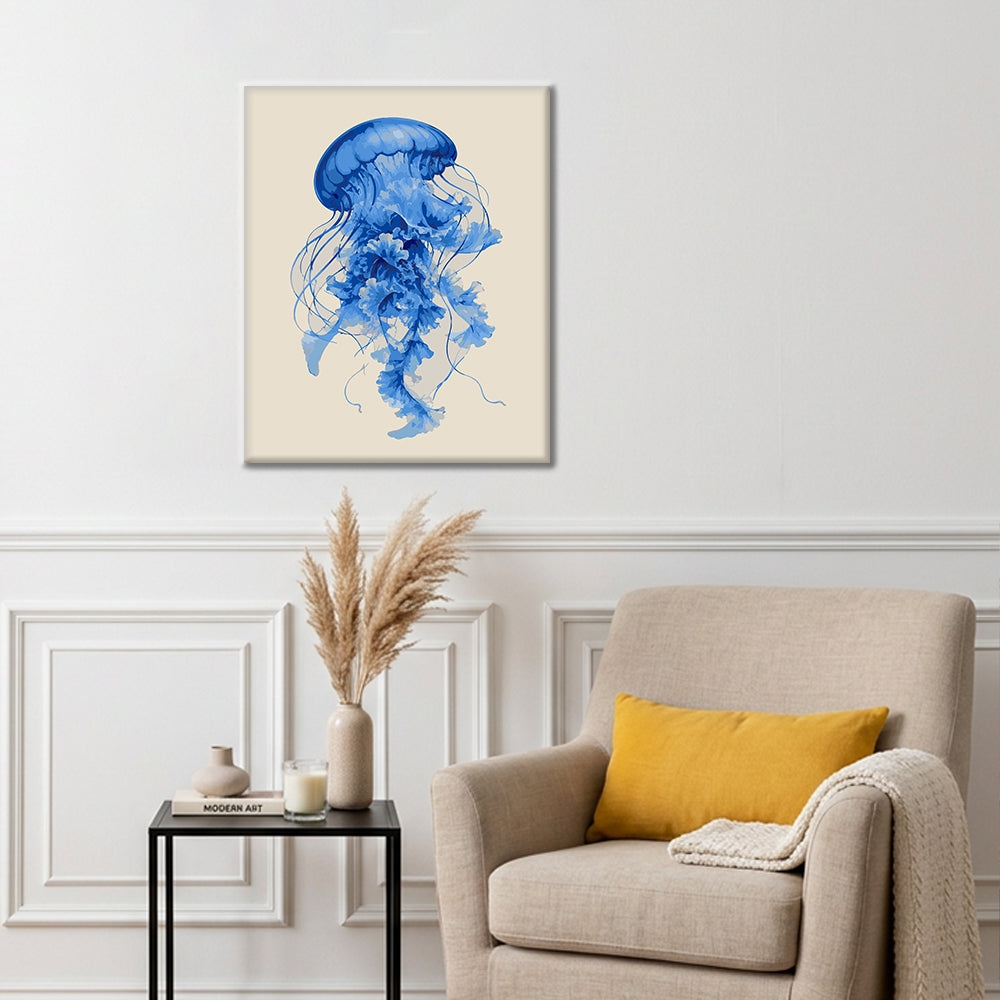 Medusa azul en flor – Pintura por números