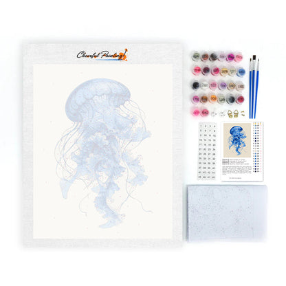 Medusa azul en flor – Pintura por números