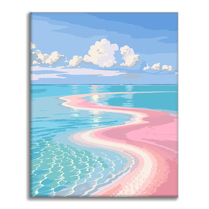 Bahía de aguas rosadas – Pintura por números