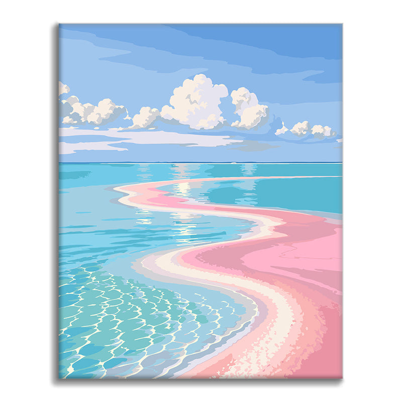 Bahía de aguas rosadas – Pintura por números