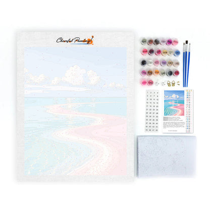 Bahía de aguas rosadas – Pintura por números