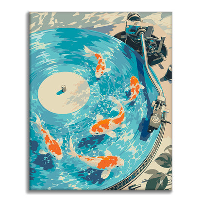 Koi sobre el vinilo – Pintura por números