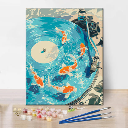 Koi sobre el vinilo – Pintura por números
