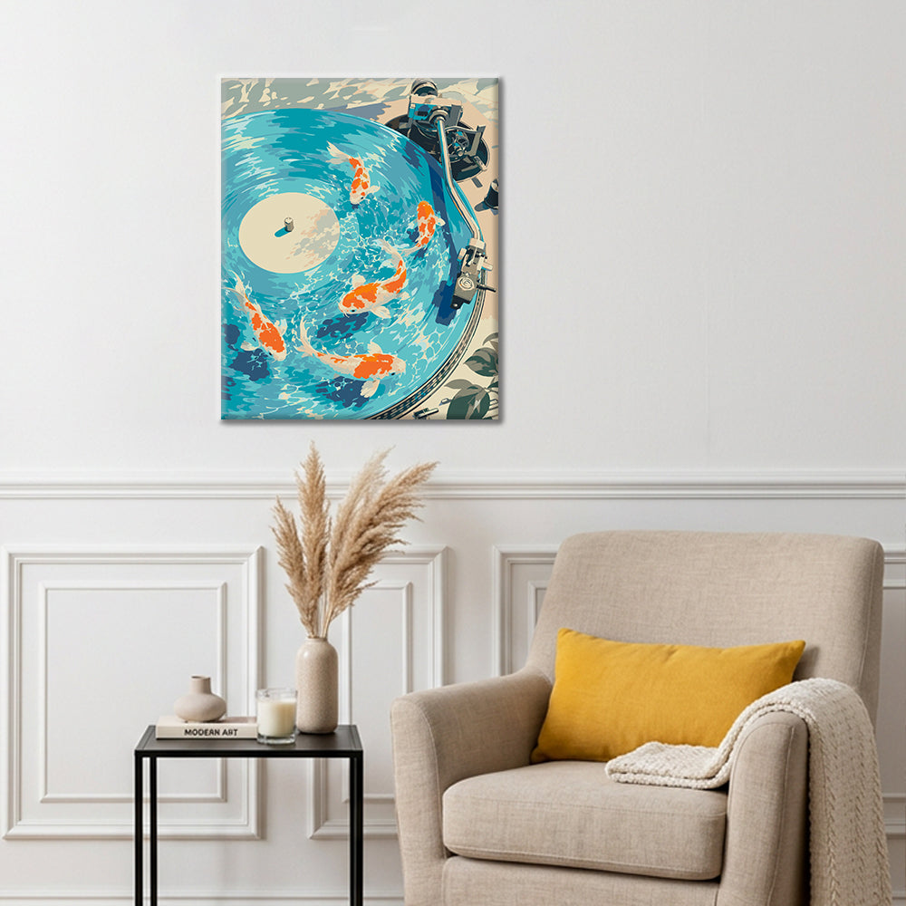 Koi sobre el vinilo – Pintura por números