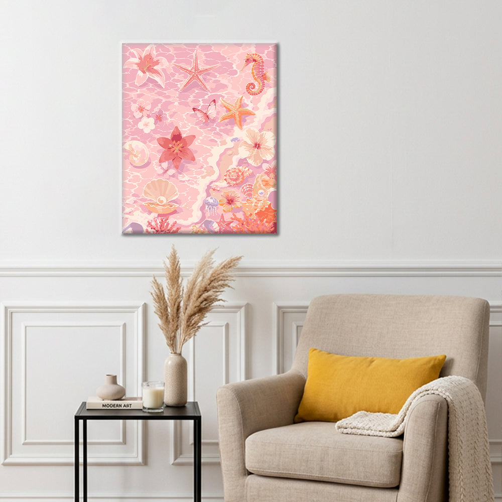 Tesoros rosados del océano – Pintura por números