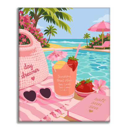 Escapada veraniega en rosa – Pintura por números