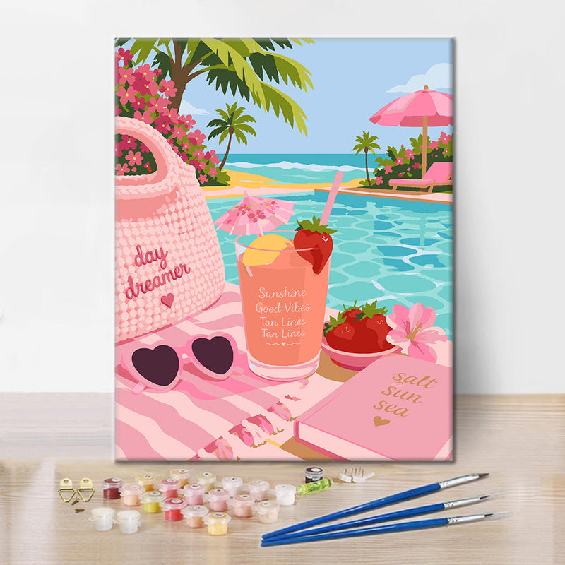 Escapada veraniega en rosa – Pintura por números