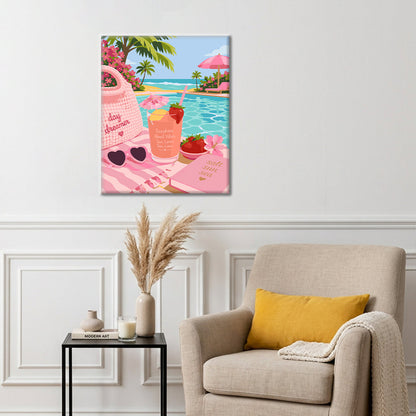 Escapada veraniega en rosa – Pintura por números