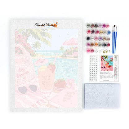 Escapada veraniega en rosa – Pintura por números