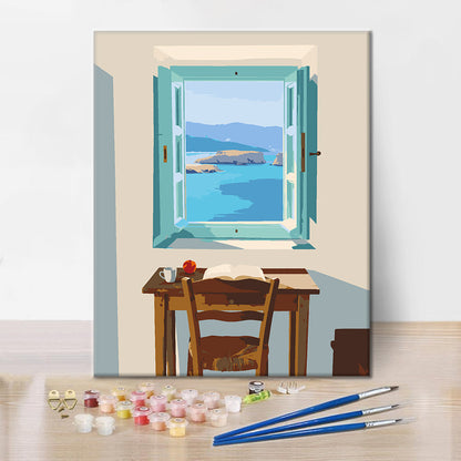 Estudio con vistas al mar – Pintura por números