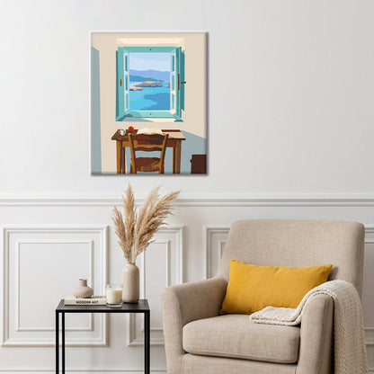 Estudio con vistas al mar – Pintura por números