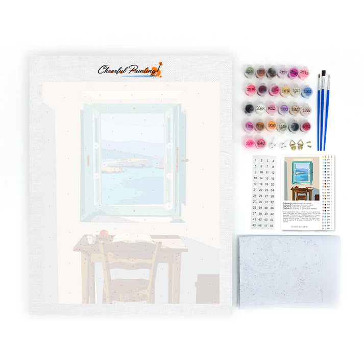 Estudio con vistas al mar – Pintura por números