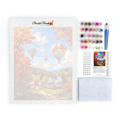 Globos aerostáticos sobre un valle otoñal – Pintura por números