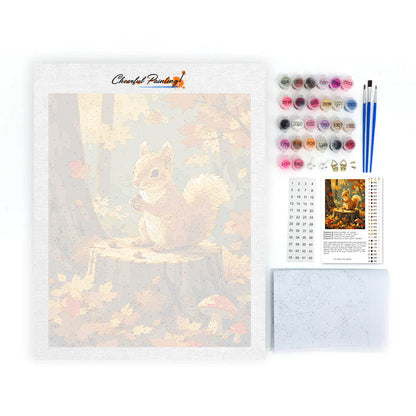 Ardilla en un tocón de árbol – Pintura por números