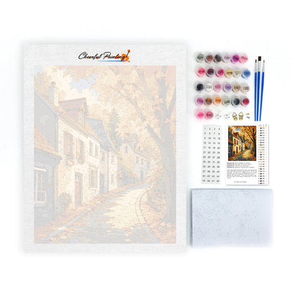 Old Town Street en otoño – Pintura por números