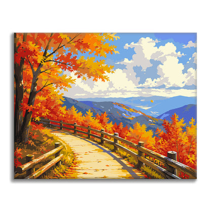 Autumn Mountain Walkway – Pintura por números