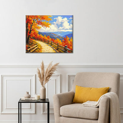 Autumn Mountain Walkway – Pintura por números