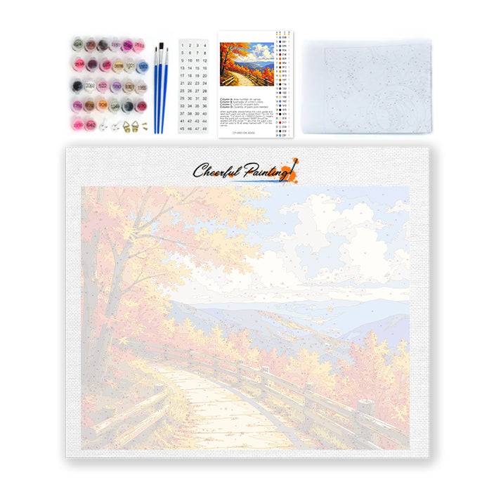 Autumn Mountain Walkway – Pintura por números