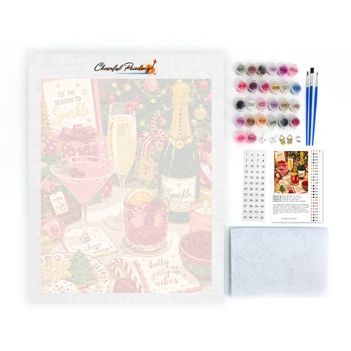 Bebidas y chispas navideñas – Pintura por números