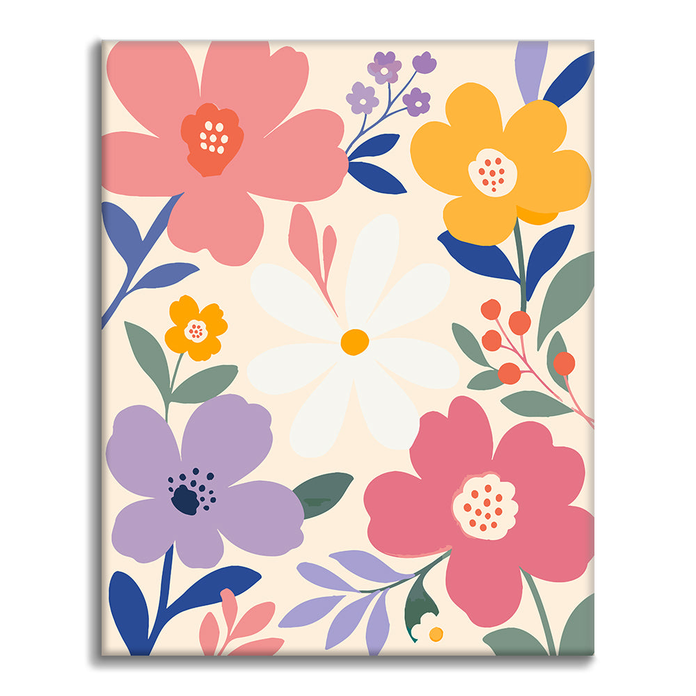 Flores pastel modernas – Pintura por números