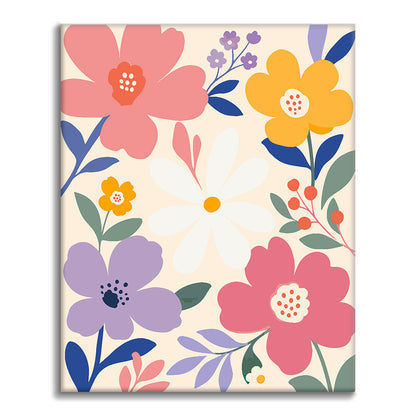 Flores pastel modernas – Pintura por números