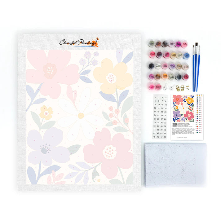 Flores pastel modernas – Pintura por números
