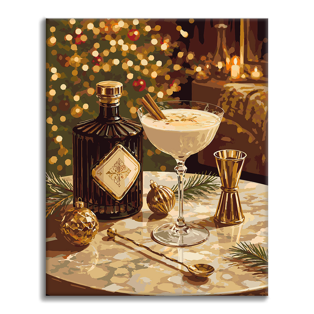 Elegante cóctel navideño – Pintura por números