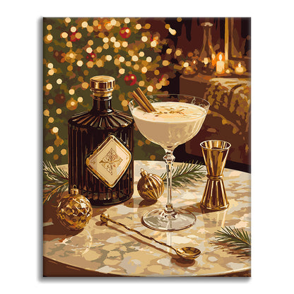 Elegante cóctel navideño – Pintura por números