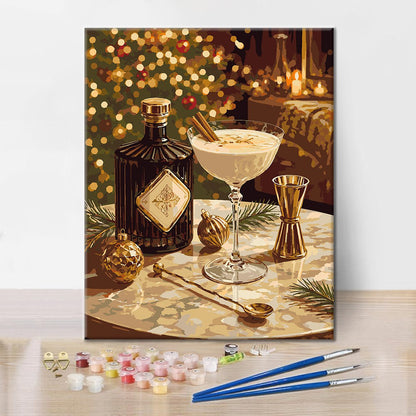 Elegante cóctel navideño – Pintura por números