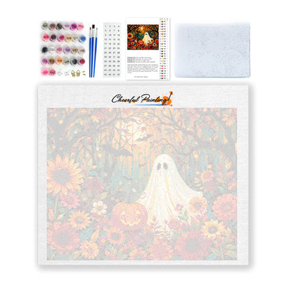 Fantasma entre flores de otoño – Pintura por números