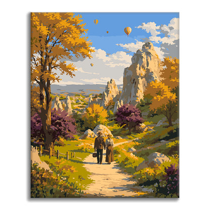 Ciclista de montaña de otoño – Pintura por números