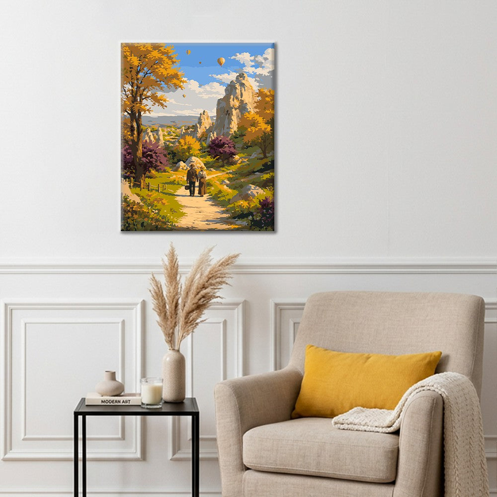 Ciclista de montaña de otoño – Pintura por números