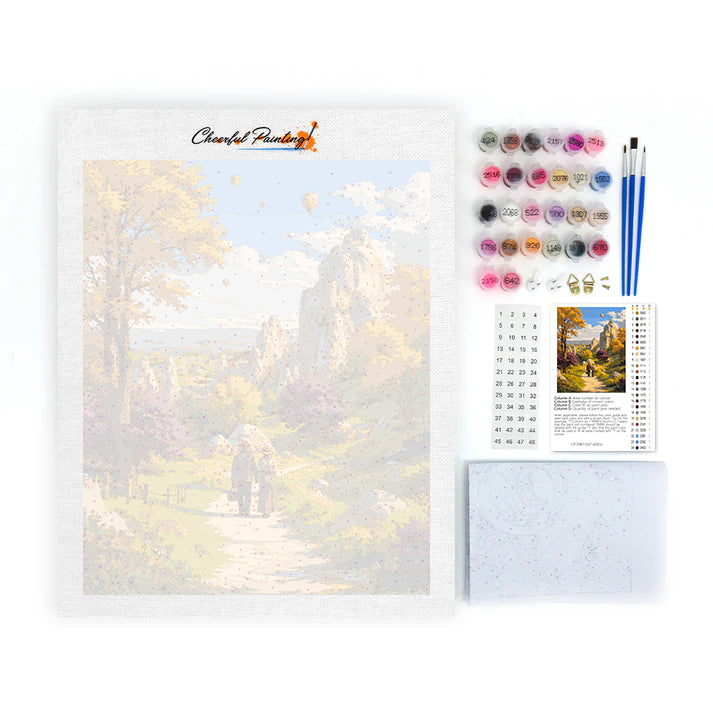 Ciclista de montaña de otoño – Pintura por números