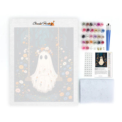 Fantasma en un columpio del bosque – Pintura por números