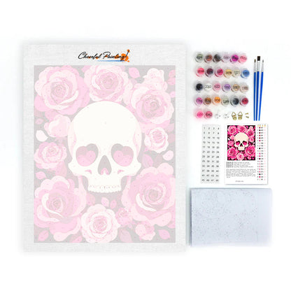 Calavera rosa rosa – Pintura por números