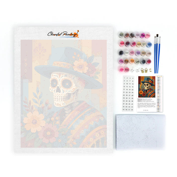 Caballero del Día de los Muertos – Pintura por números