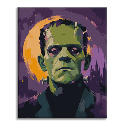 Frankenstein bajo la luna llena – Pintura por números