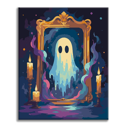 Fantasma en un espejo antiguo – Pintura por números