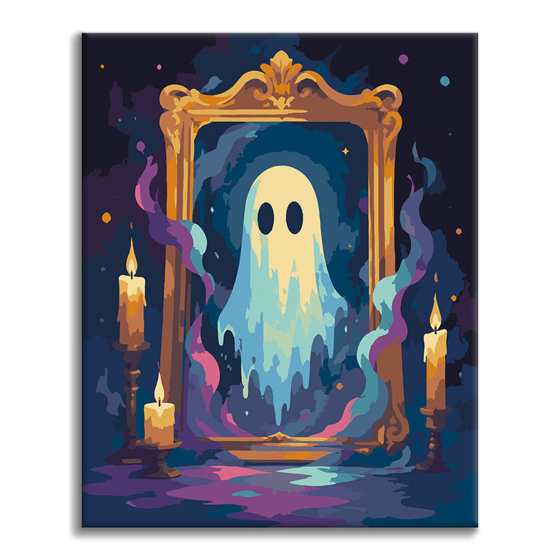Fantasma en un espejo antiguo – Pintura por números