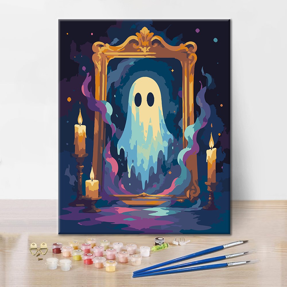 Fantasma en un espejo antiguo – Pintura por números